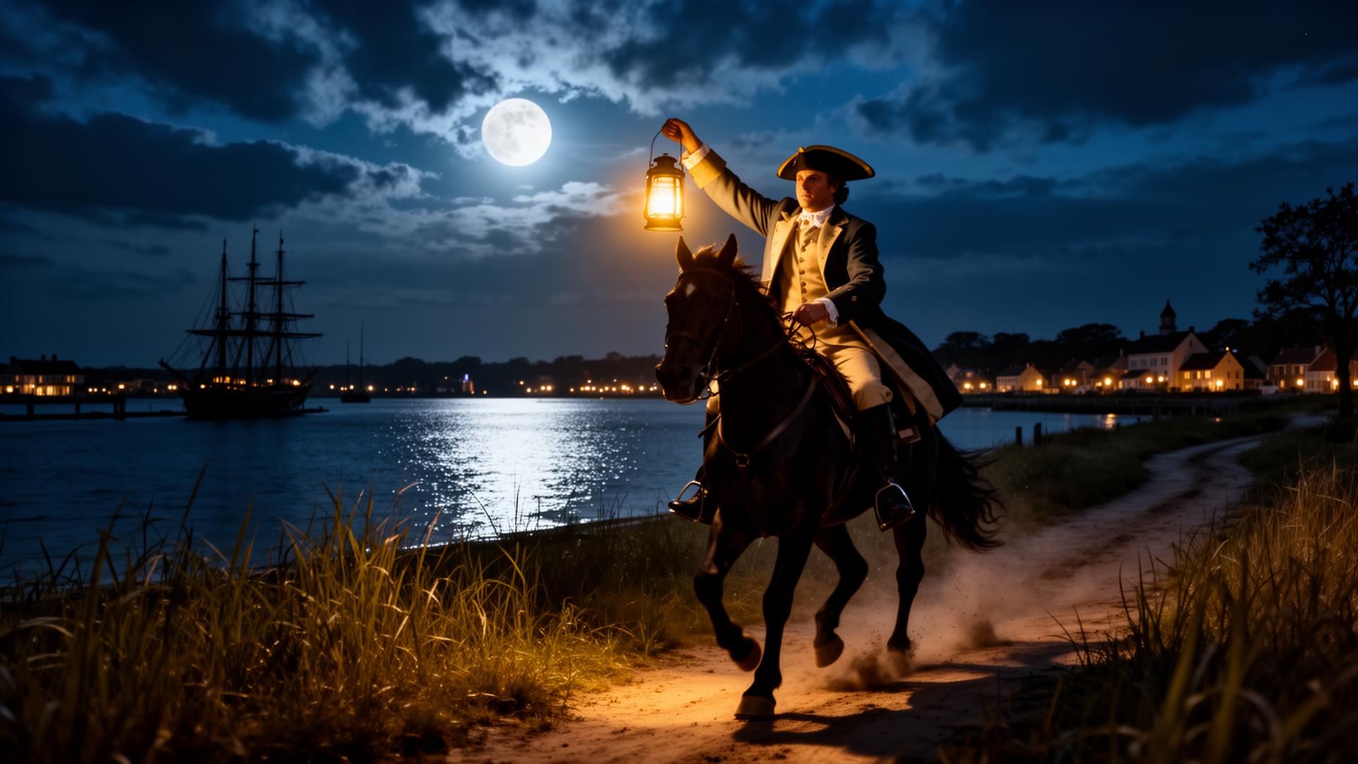 Paul Revere riding through the night